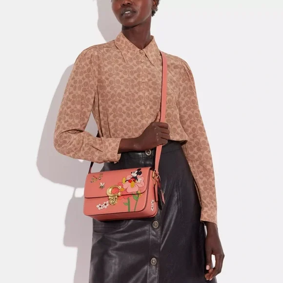 NWT Disney X Coach Studio Shoulder Bag With Mickey Mouse And Flowers CH413 - Picture 15 of 15